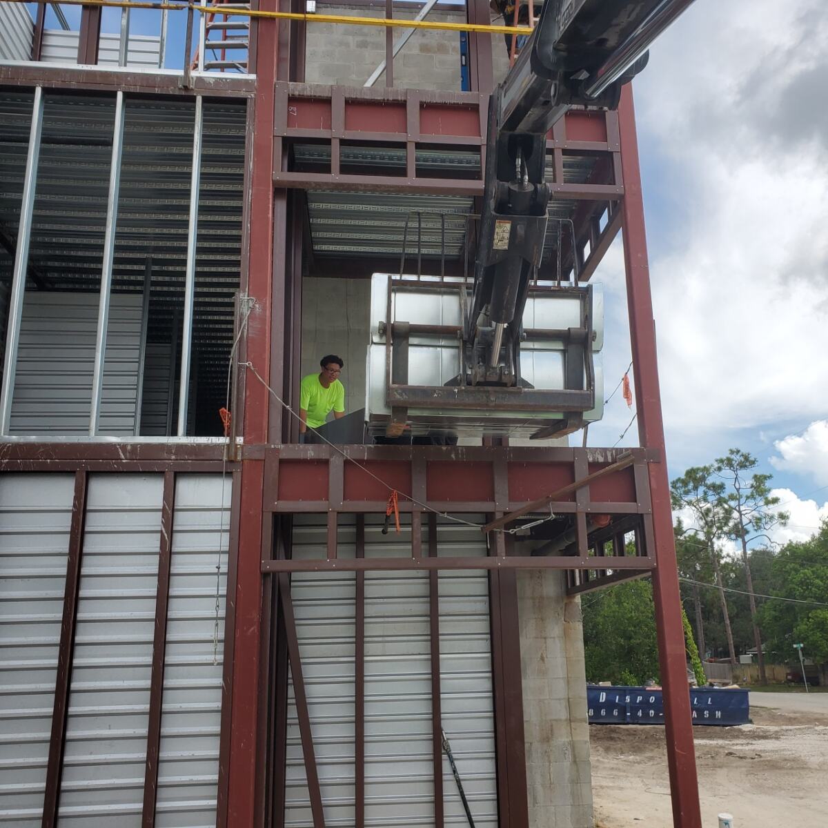 Technician working on HVAC equipment